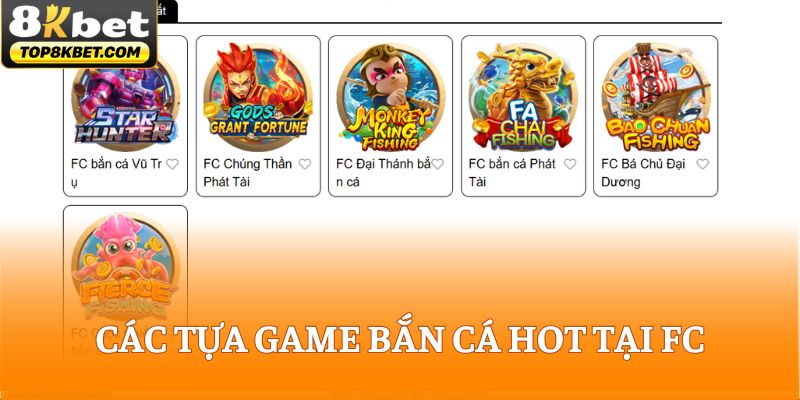 Các tựa game bắn cá hot tại FC